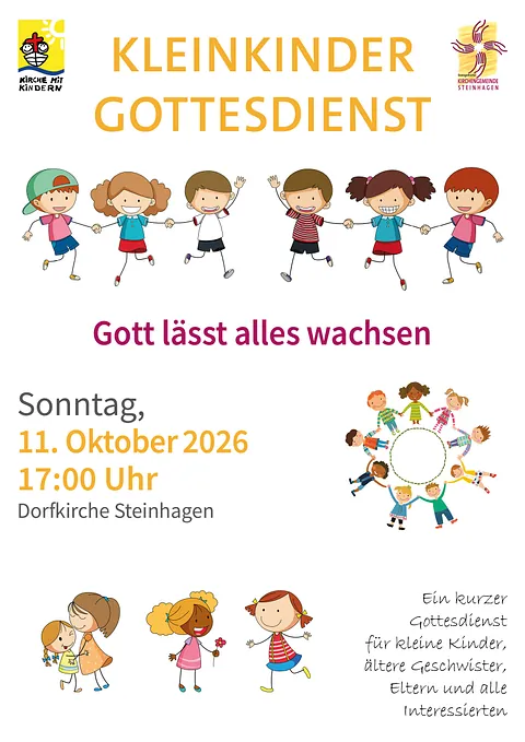 Plakat Jahresübersicht 2025 Kleinkindergottesdienst Steinhagen