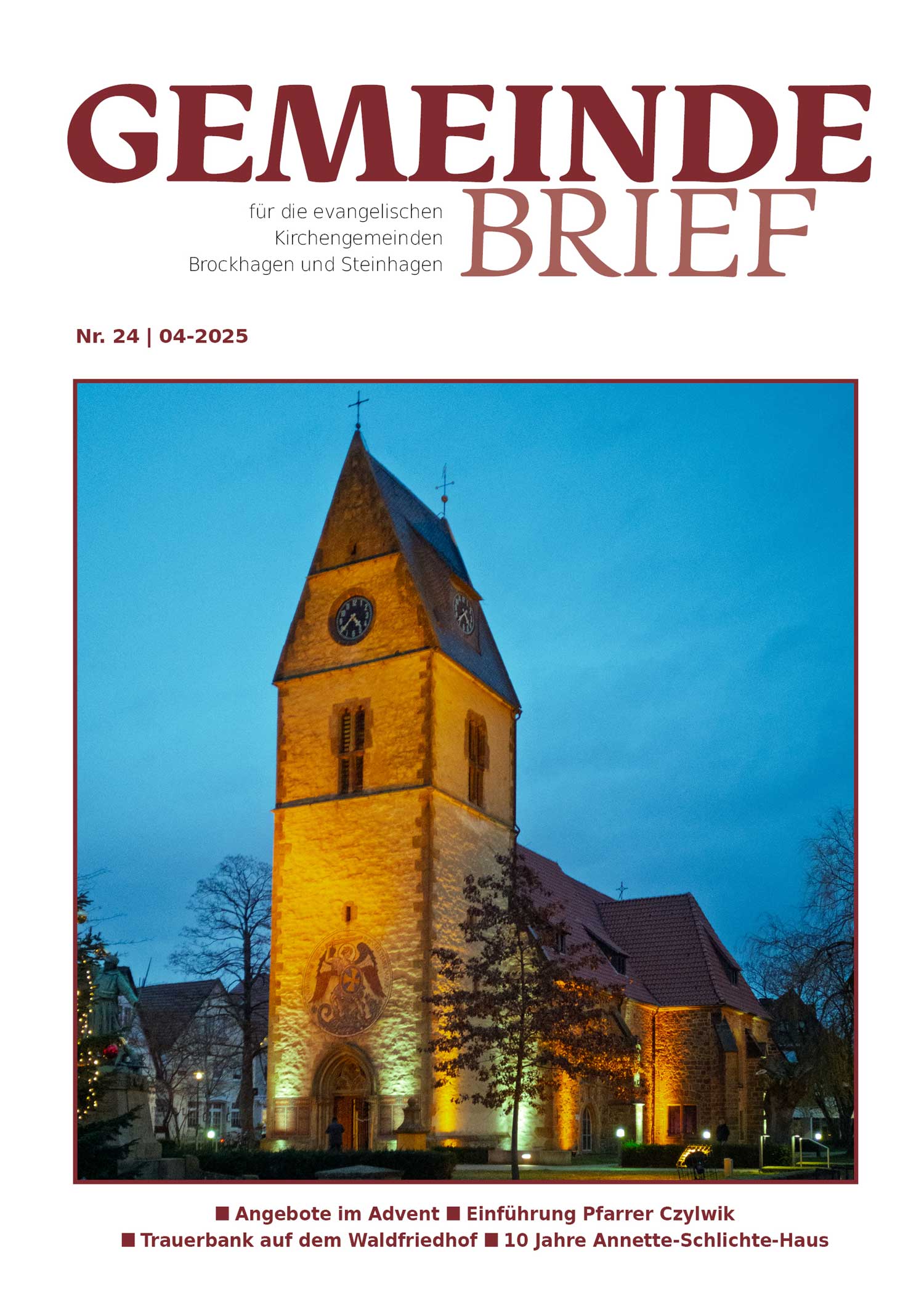 Titelseite Gemeindebrief Brockhagen Steinhagen 2025-3
